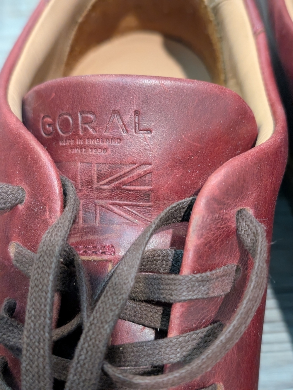 Goral and Son Low Top Leather Sneaker Burgandy-Brown Color - May Run Small - Picture 7 of 16